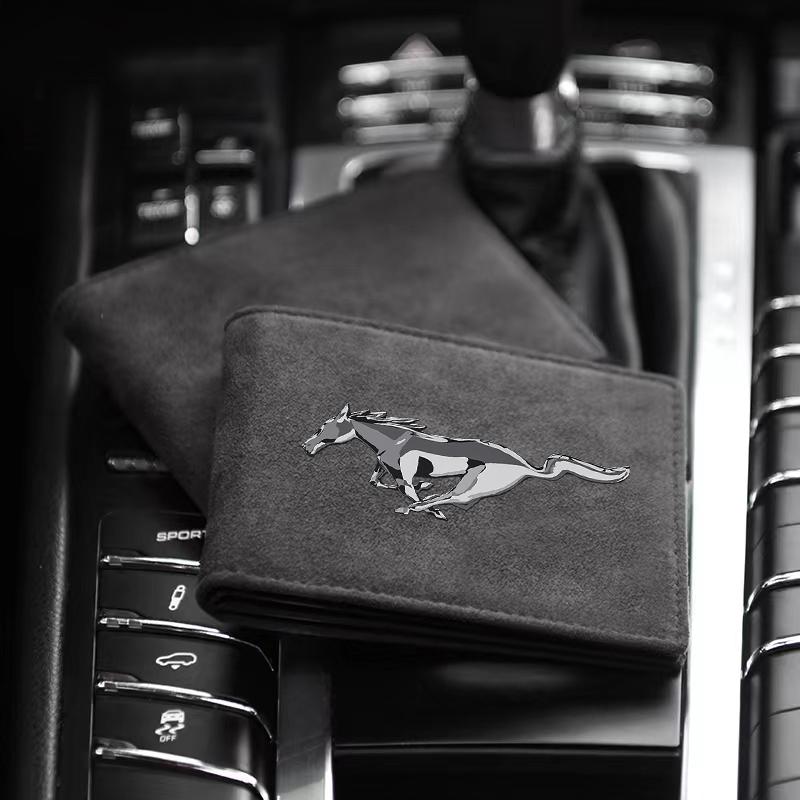 Car Driver License Cover Suede Anti-Fur Car Driving Documents For Ford Mustang Universal Big Size Mustang Shelby GT Car Accessories