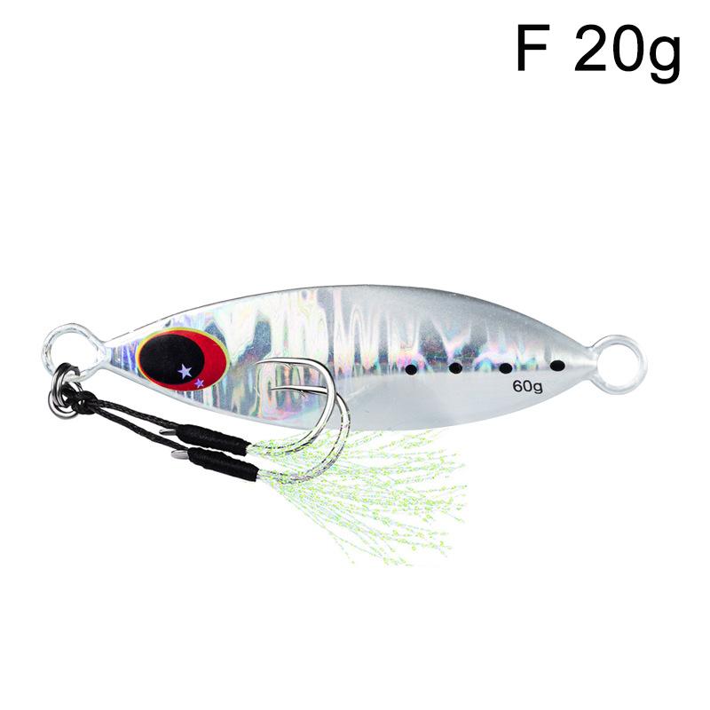 Metal Jig Spoon Lure 10G 20G Artificial Bait Shore Slow Jigging Hard Bass Fishing Tackle Fishing Artificial Bait