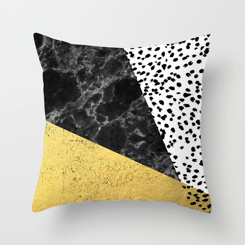 Home Products New Black Geometric Sofa Pillow Cushion Cover Digital Printing Office Cushion Cover