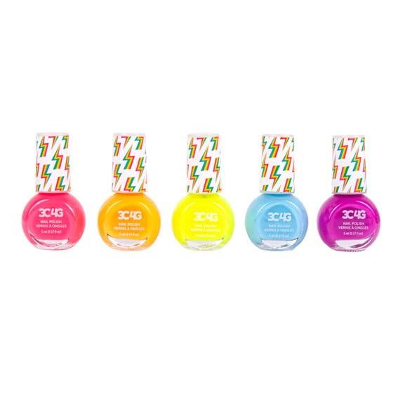 Hanayama Kids Cosmetics Neon Nail Polish Set of 5 Nail Polishes MIR COLORS Hanayama 078672 - Water-Soluble - -