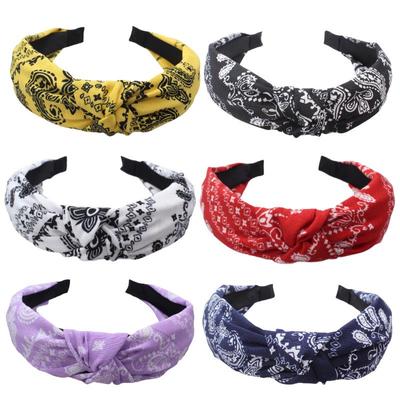 Bandeau Plissé Noué Floral Vintage pour Femmes