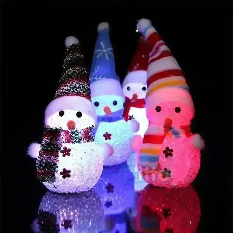 Xmas Gift LED Snowman Santa Claus Ornament Christmas Tree Light Hanging Home Decor Gift Random Color