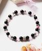 H Black Hair Pink Mix Onyx Bracelet (C2601AC1386_PK)