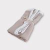 Muslin Blanket 100x75 with Lace, Pastel Beige