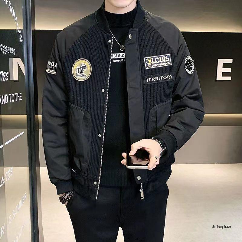 Men's Trendy Pilot Jacket - Casual Baseball Style, Loose Fit for Spring and Autumn