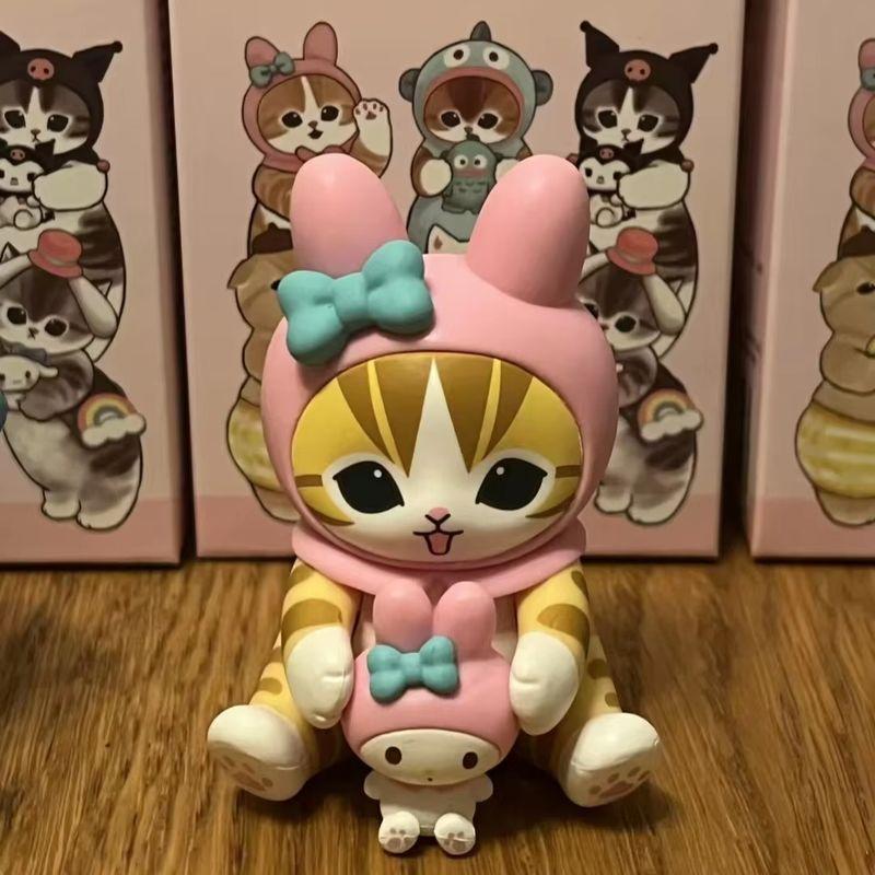 Mofusand Kitten X Kt Cat Cross-Dressing Sitting Posture Blind Box Multiple Styles Cute Doll Desktop Ornament Mystery Box Gifts