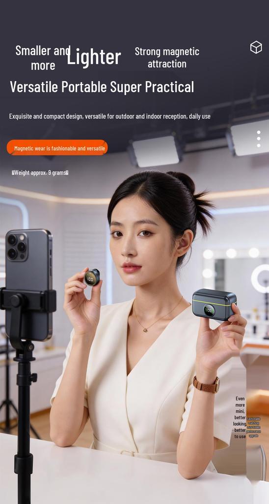 AI Noise Reduction Wireless Lavalier Microphone for Outdoor Live Broadcasting and Video Recording