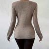 Women S Sexy Deep V Twist Knit Slim Fit Long Sleeve Sweater For Fall Winter