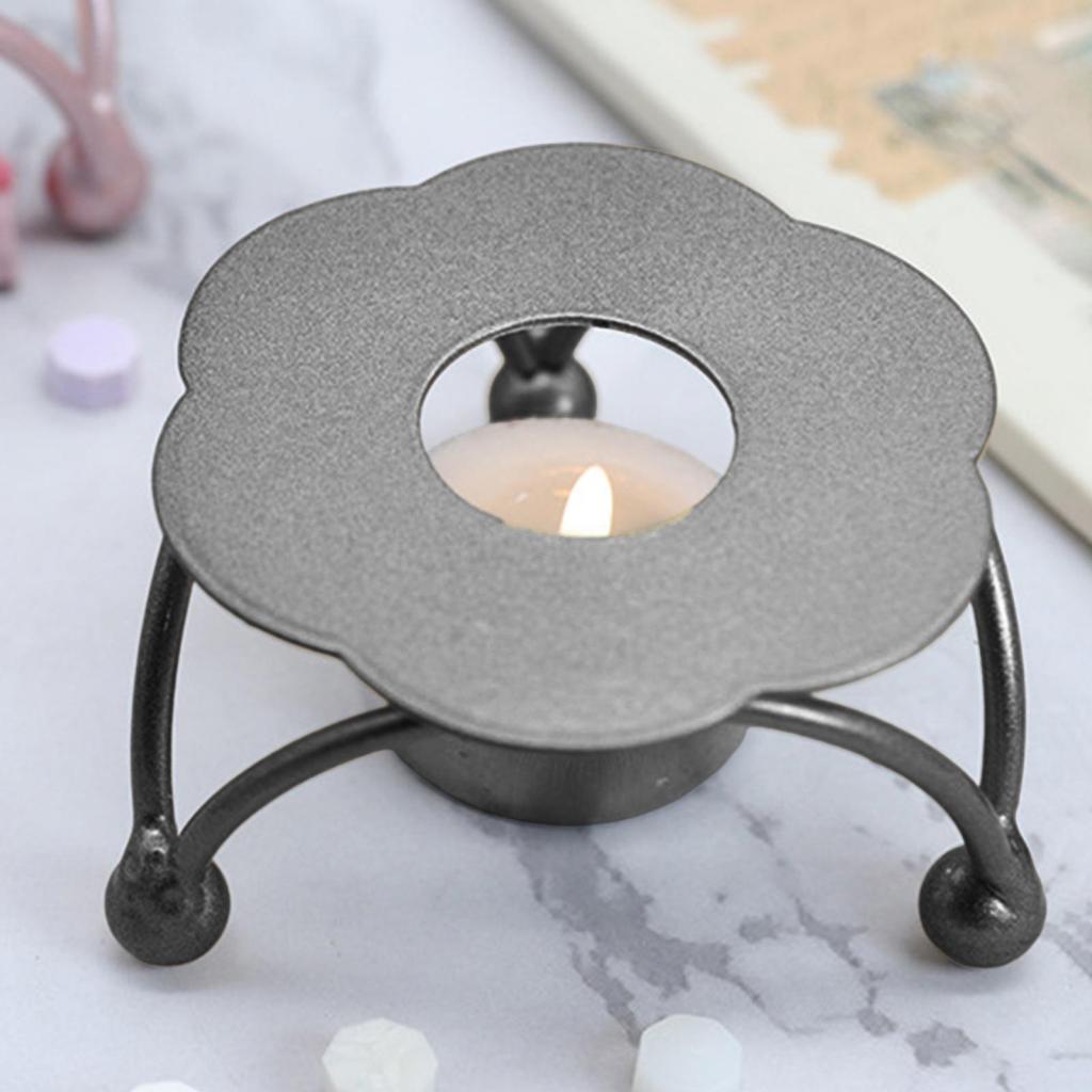 Iron Plate Candle Holder Geometric Candle Plate Decorative Candlestick Tea Light Holder Centerpiece for Home Decor