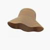 Simple foldable travel vacation sunscreen beach bucket hat straw hat women's summer tide face visor
