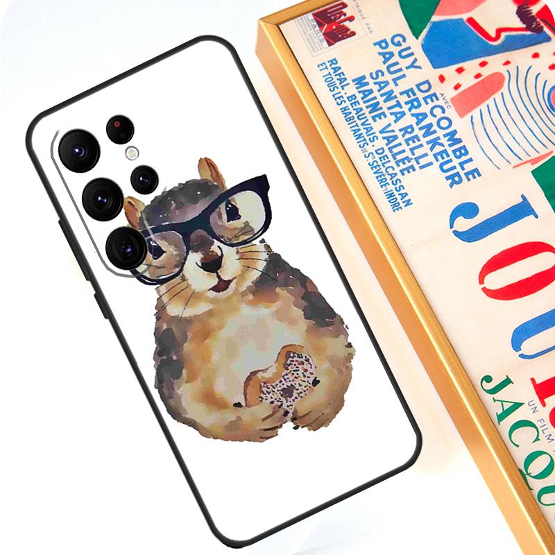 Cartoon Squirrel Case For Samsung Galaxy S23 Ultra S24 S22 S8 S9 S10 Plus Note 10 20 Ultra S20 S21 FE Cover
