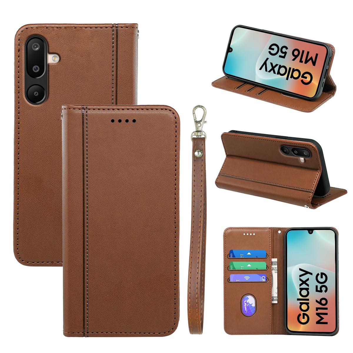 

HX01 For Samsung Galaxy M16 5G/F16 5G Wallet Case Magnetic Closing PU Leather Phone Cover G