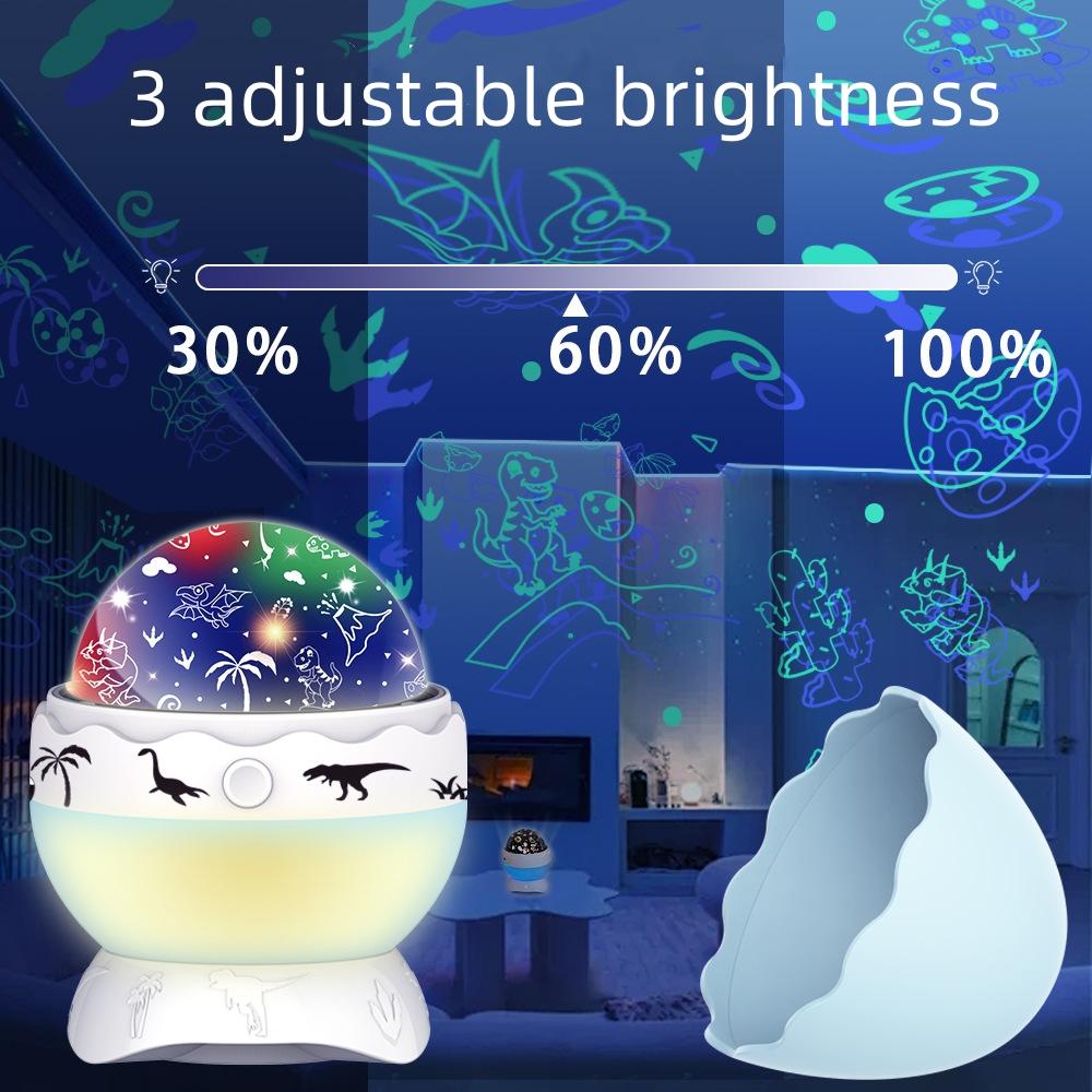 Dinosaur Night Light Projector 360 Degree Rotation with 7 Colors Projection Lights Nightlight Lamp Birthday Gifts for Boys Bedroom Decor