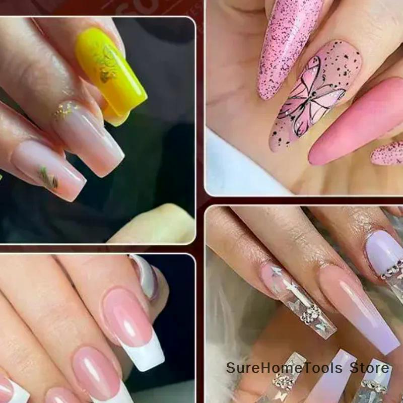 600Pcs Short Almond Nail Tips Soft Gel Nail Tips Full Cover False Nail Tips For Acrylic Nails Manicure Salon Home Press On Nails