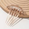 Imitation Pearl Hair Comb Five-Tooth Crystal Hairpin for Hanfu Modern Simple Metal Bun High-end Versatile Hair Accessories New