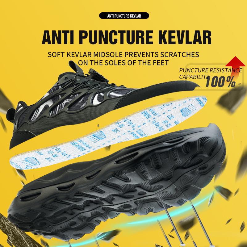 New  Lightweight Safety Shoes Men Steel Toe Sneakers Puncture Proof Breathable Work Safety Boots Man Comfy Work Shoes