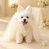 Fancy Dog wedding Dresses with Leash Ring Doggy Cat Tutu Skirt Puppy Kitty Birthday Party supplies  pet formal wear pet clothes