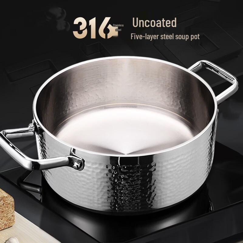 GOWKE 316 Stainless Steel Double-Handle Soup & Hot Pot