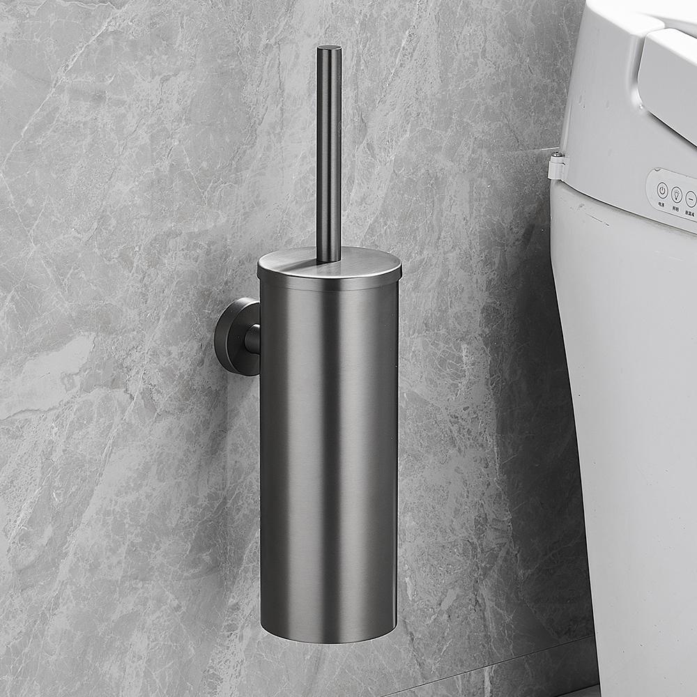 Stainless Steel Bathroom Toilet Brush Holder Accessories Black Toilet Brush Wall Mounted WC Cleaner Brush FR07