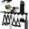 Space Saving Floating Shelf With 7 Hooks For Fitness Accessories Weatherproof Metal Designs Storage Solution