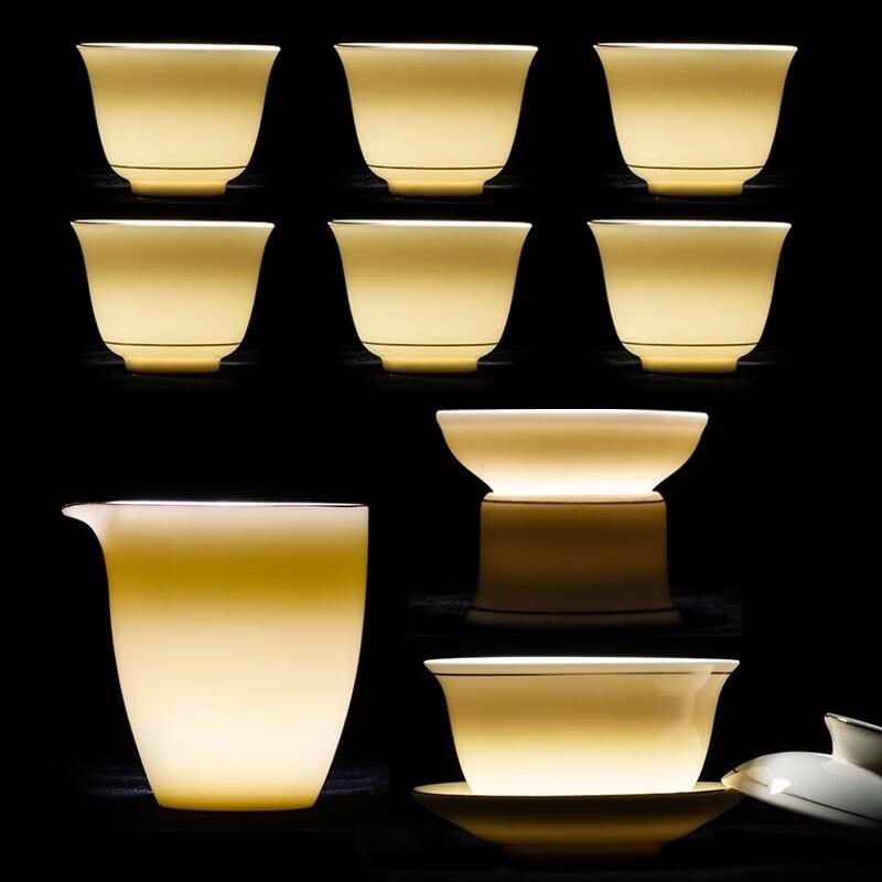 CHANGSHEGNYUAN Mutton Fat Jade Porcelain Tea Set