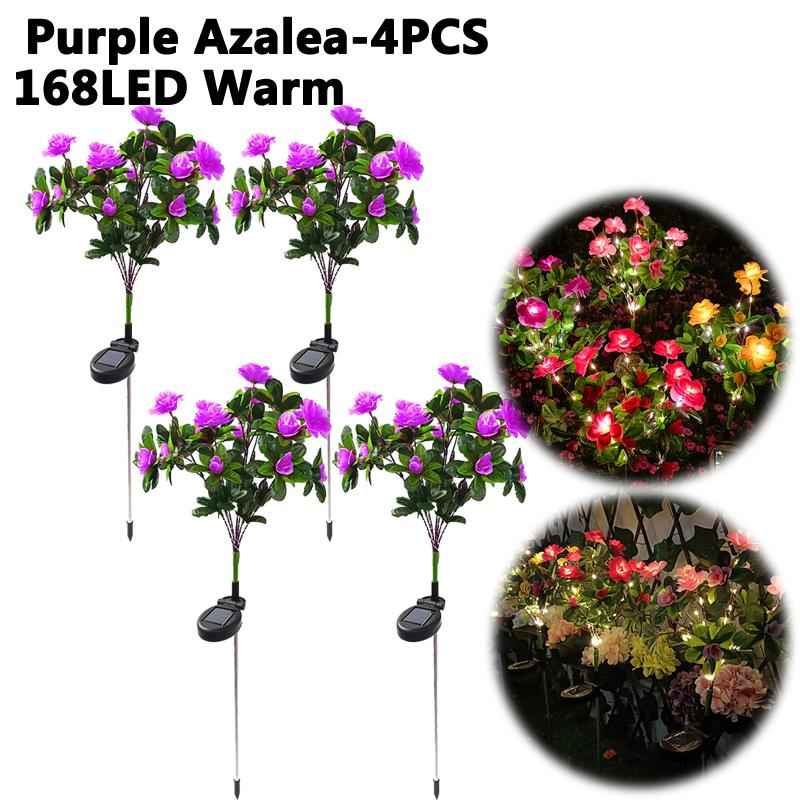 LED Solar Flowers Lawn Lights Outdoor Waterproof Warm Light Garden Decoration Lamp For Walkway Path Villa Yard Driveway