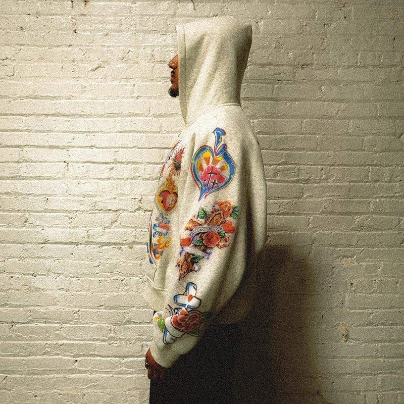 2025 American Retro Gothic Rock Letter 3D Printed Sweater Harajuku Style Hooded Loose Versatile Sweatshirt Jacket