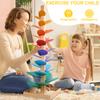 Wooden Marble Run Music Tree Montessori Toys for Kids Marble Ball Run Learning Game Wood Color Sorting Toys for 4-8 Boys Girls
