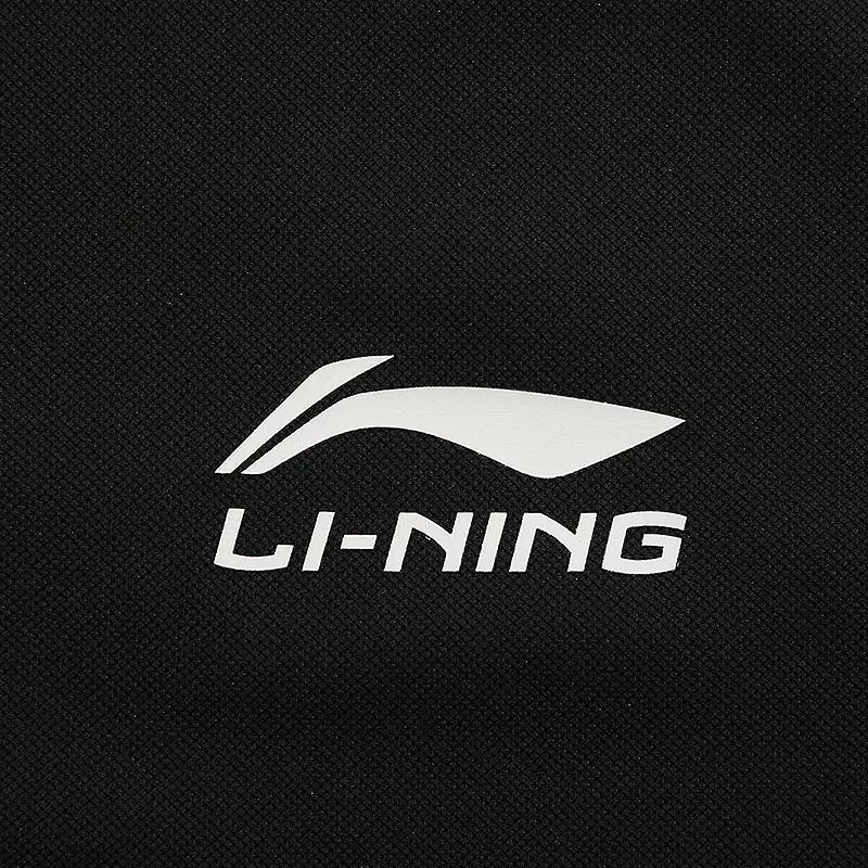 Li-Ning Plain Simple Breathable Comfortable Quick-Dry Versatile Short Sleeve Polo Shirt Casual Sports Set Unisex polo shirts Black YPLU043-2+YKSV147-2