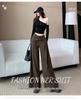 Damen Palazzo-Hose mit hoher Taille und Schnürung, Design Frühling/Sommer 2026, Figurschmeichelnder Fall, Bodenlang, Lässiger Vielseitiger Stil.