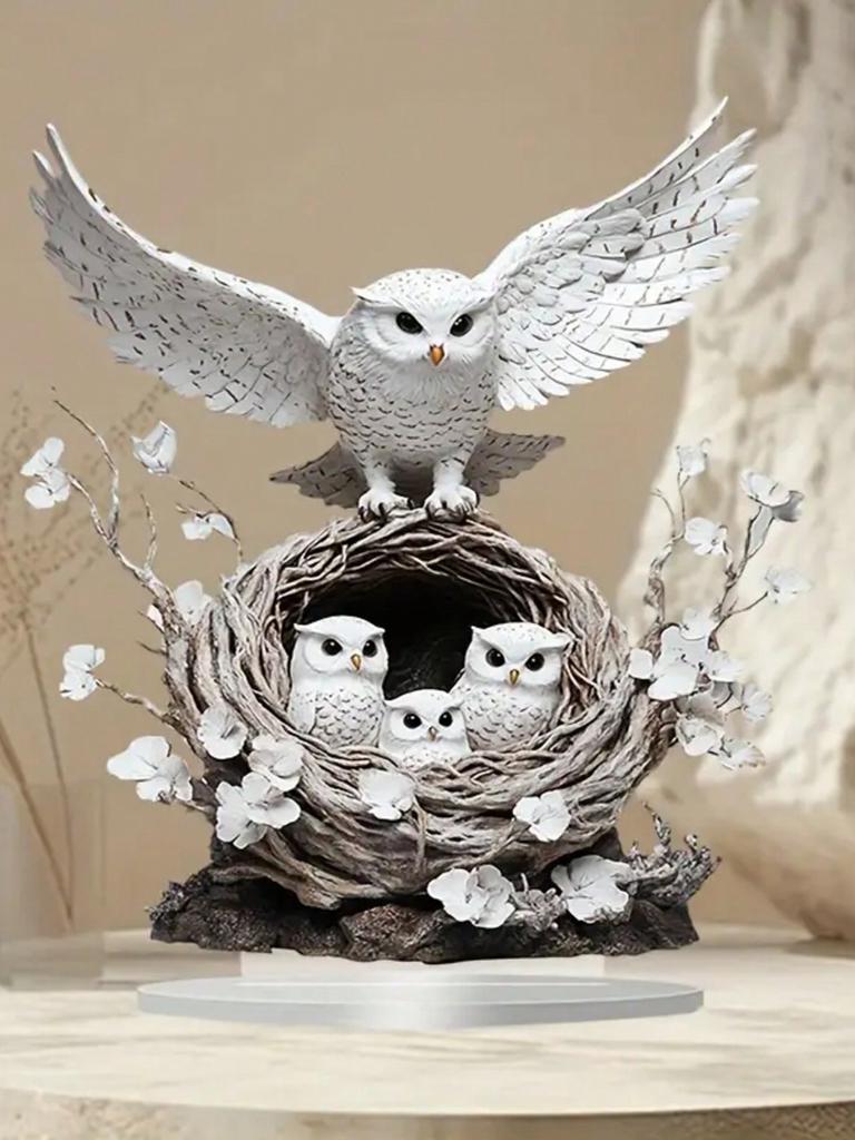 1 Eulenfamilien-Ornament, Sammlerstück im Anime-Stil, Heimdekoration, Bürodekoration, perfekt als Geschenk und Dekoration!