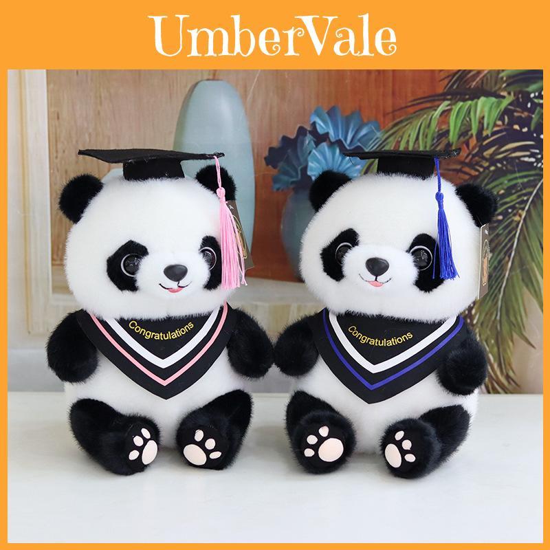 Charming Graduation Panda Plush Toy Adorable Stuffed Animal With Customizable Logo