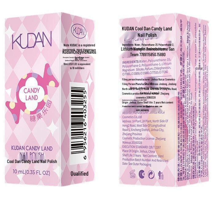 Candy Land Quick-Dry Water-Based Peelable Nail Polish - Long-Lasting Glitter Nude Care