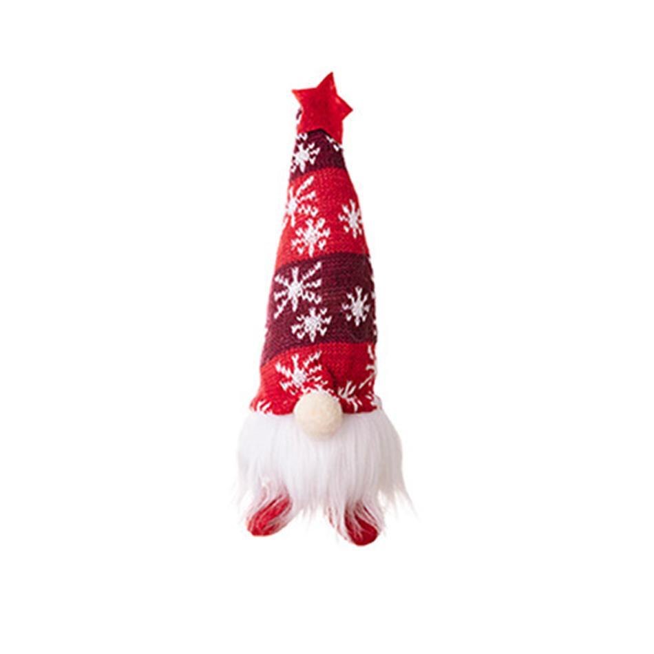 Christmas Faceless Doll Gnome Ornaments Led Light Plush Knitting Crafts Tree Pendant Christmas Decorations For Home Kids Gift