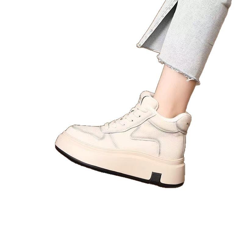 Autumn and winter new casual retro shoes versatile velvet thickened warm thick-soled sports high-top board shoes women