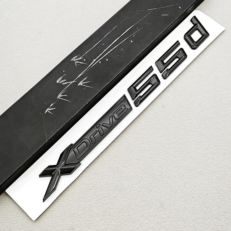 3D ABS Black Logo XDrive 30d 35d 40d 45d 50d 55d Emblem Car Trunk Fender Side Badge StickerFor BMW X3 X5 X6 X7 F25 F15 G01 G05