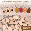 Customizable Beech Wood Keychain with Engraved Logo - Tourist Souvenir