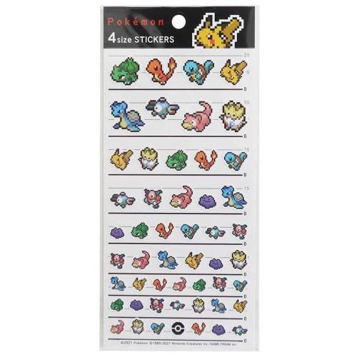Kamio Japan Pokemon 4 Size Stickers Pikachu Pixel Art 007221