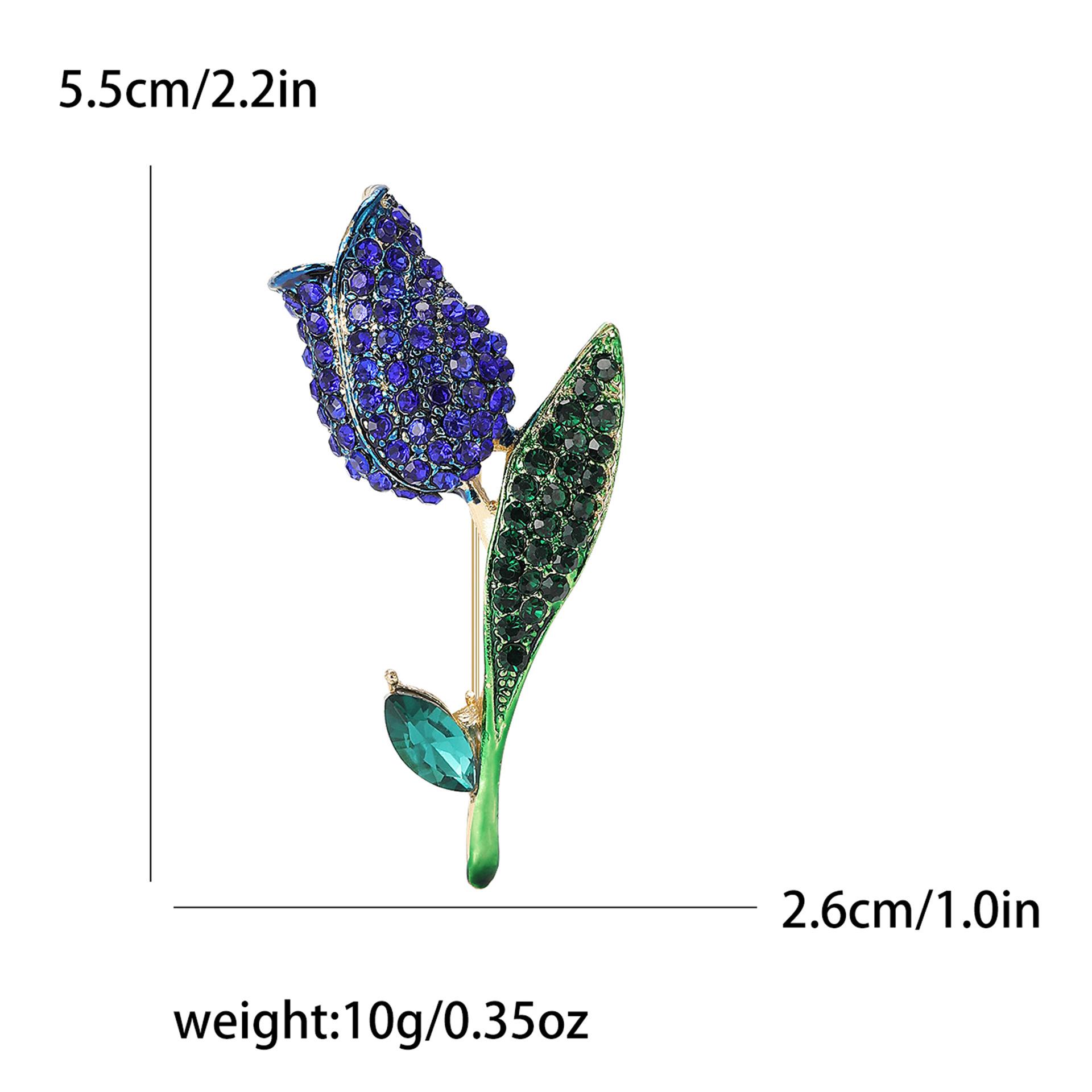 

Брошь-тюльпан из сплава со стразами, изысканная, легкая, роскошная, для женского костюма, брошь-украшение