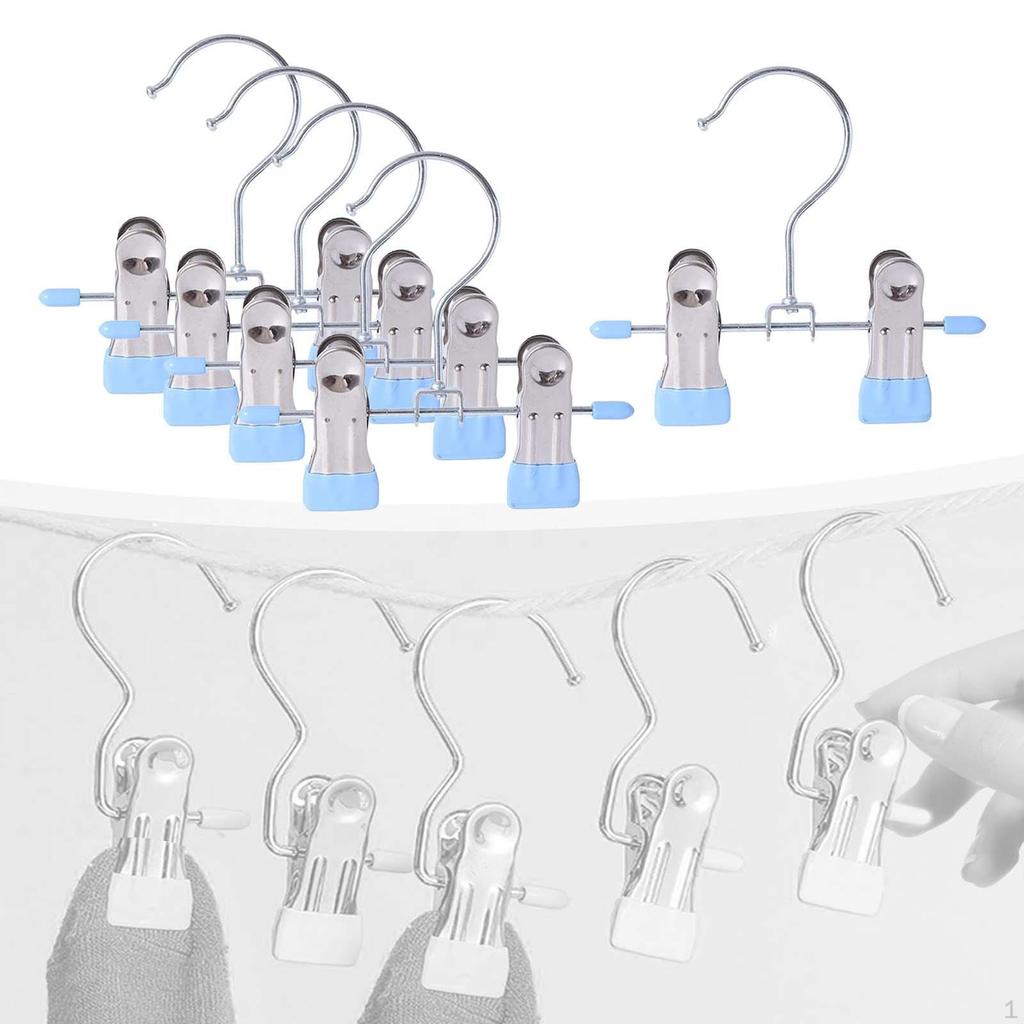 5 Pieces Closet Hanger Organizer Clamps Clothes Pins Multipurpose Space Saving Heavy Duty