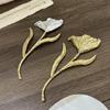 Large Metal Leaf Flower Brooch For Women Girls Exaggerated Fashion Suit Corsage Pins Accessories Party Jewelry Gift
