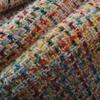 Damen Plus Size Tweedmantel im französischen Stil - Regenbogenwebung, mittellang, 200 Jin, Frühjahrskollektion