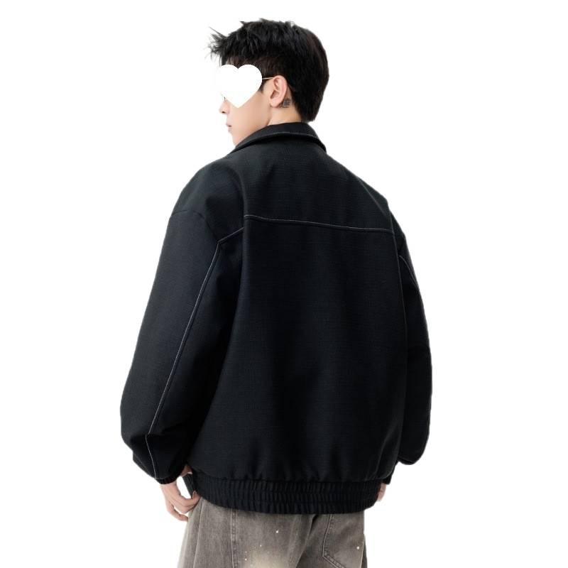 Men's Plus Size Lapel Jacket: Trendy Korean Style, Light Luxury, M-7XL, Daily Commute Outerwear