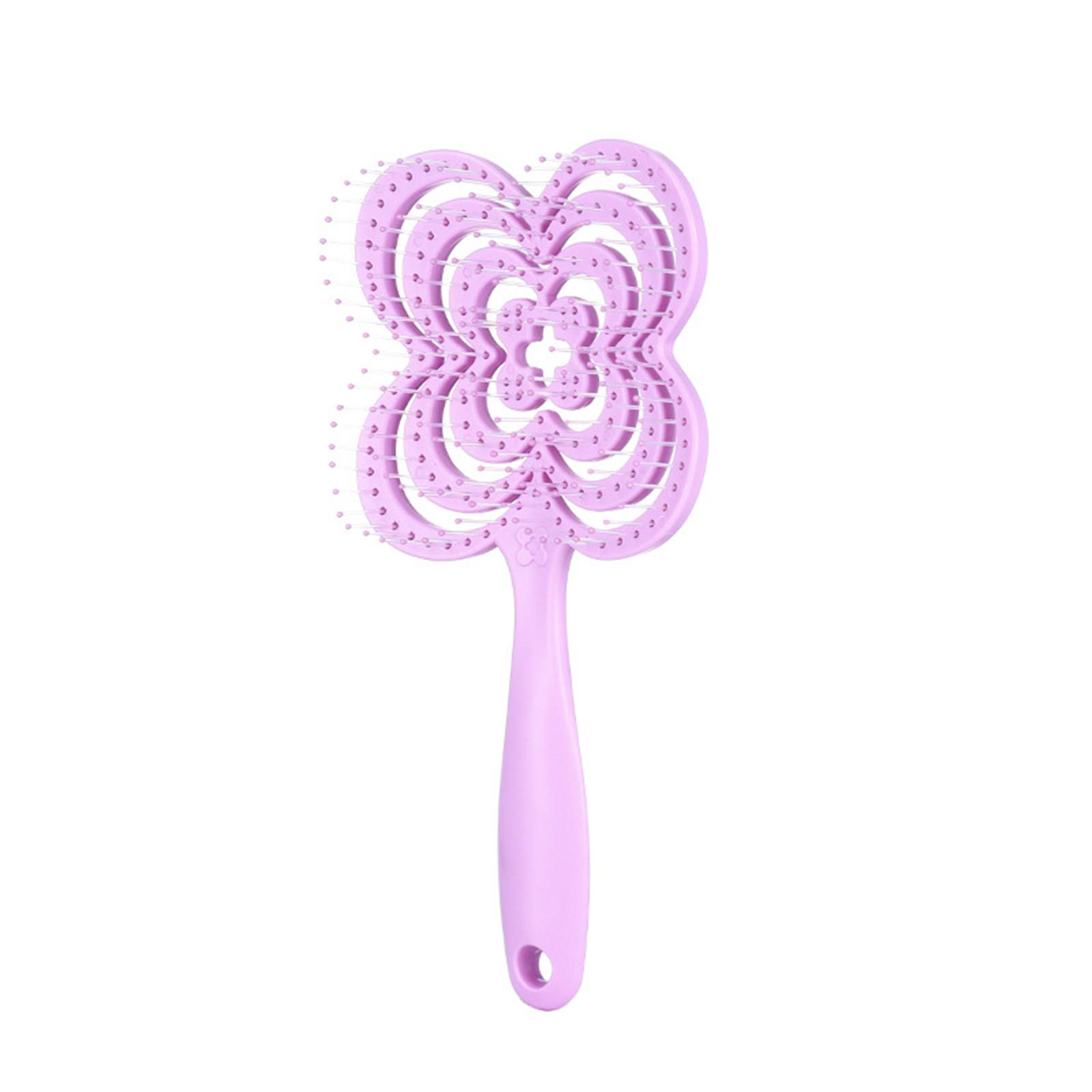 

Women Girls Hairbrush Daily Use Comb Hollowing Butterfly Shape Plastic Material One Size фіолетовий