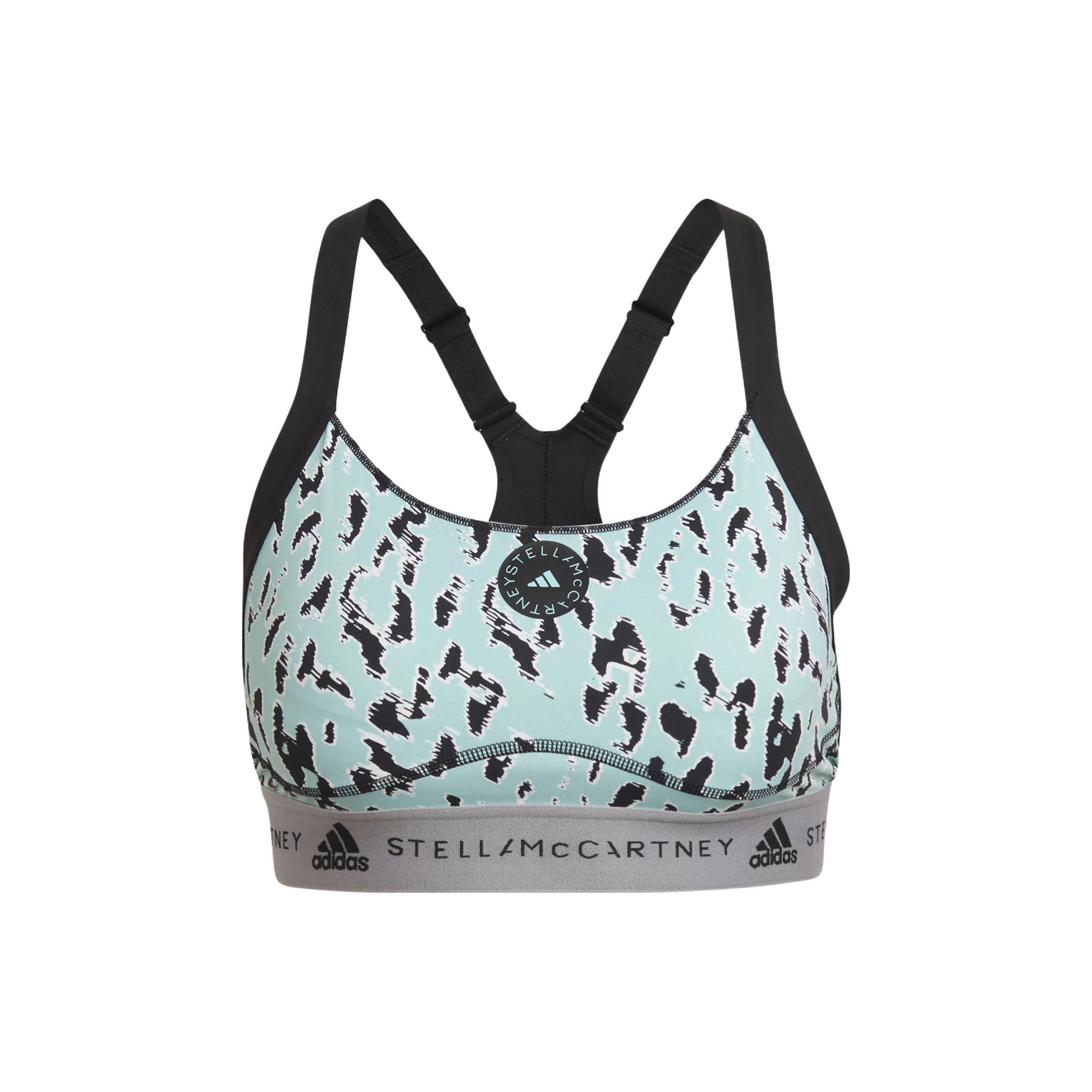 adidas by Stella McCartney TruePurpose Medium Support Printed Bra Teal Black Women HB6069 S