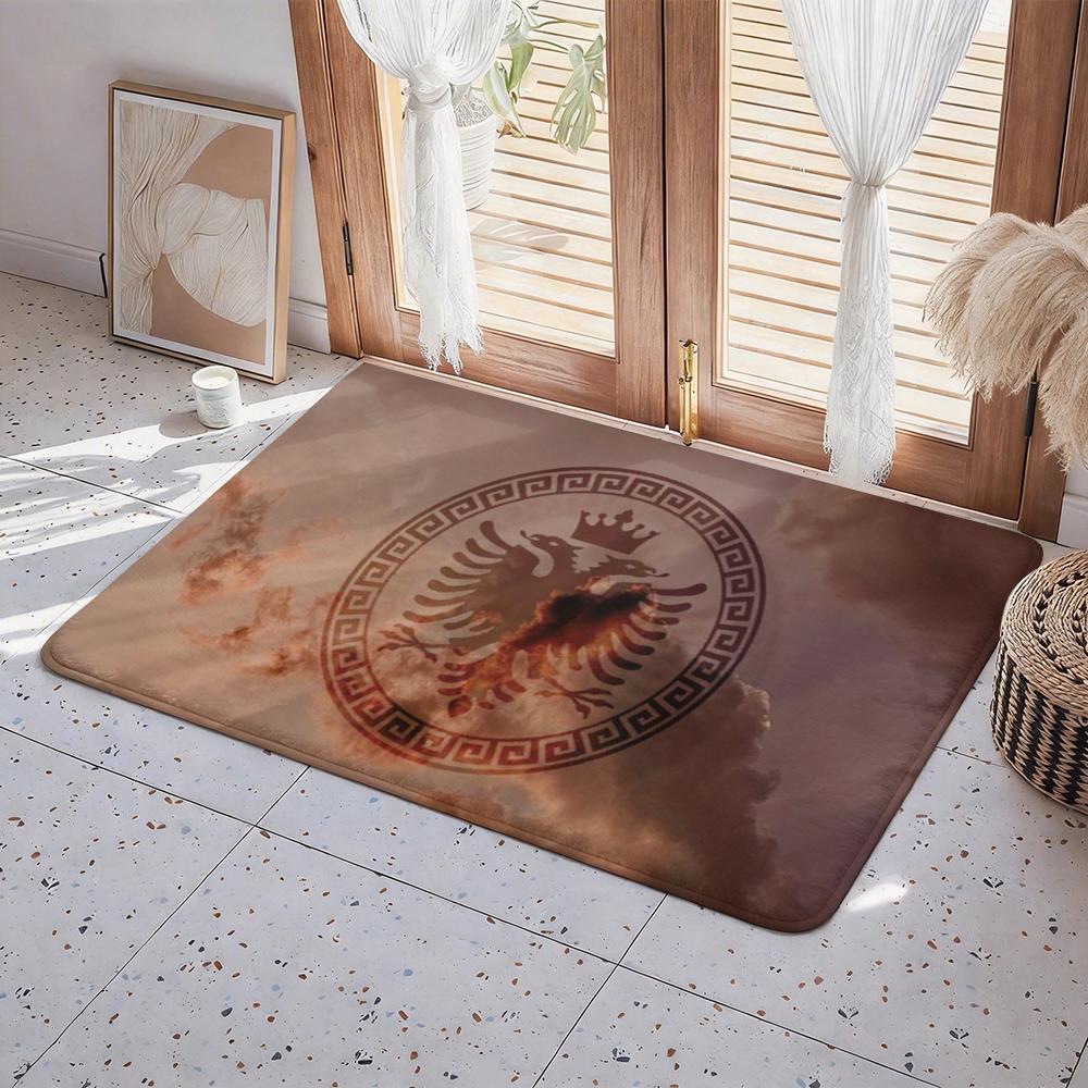 Country A Albania Floor Mat Eco  Flannel Doormat Non Slip Odorless Indoor Floor Rug Soft Short Plush Home Mat