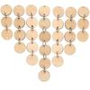 50pcs/pack Unfinished Blank Wood Round/Heart/Star Pendants Disc Wooden Pieces with Hole and Conneted Rings for DIY Craft Art
