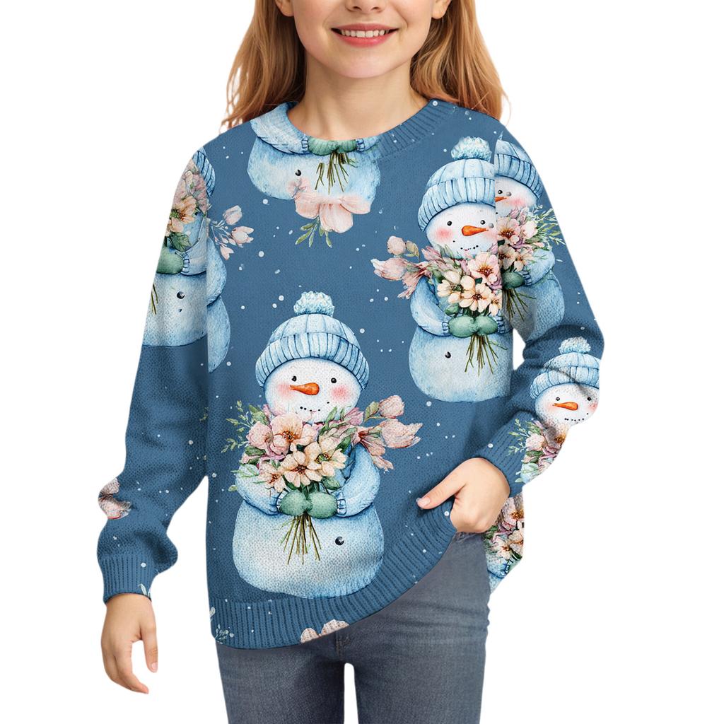 Christmas Day Sweatshirts For Children Boys And Girls Knit Sweater Cute Shirt Fall Crewneck Pullover Tops