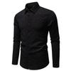 New Fashion Embossed Fabric Design Men's Long Sleeve Shirt Spring Casual Solid Business Office Shirts Male Party Nightclub Shirt