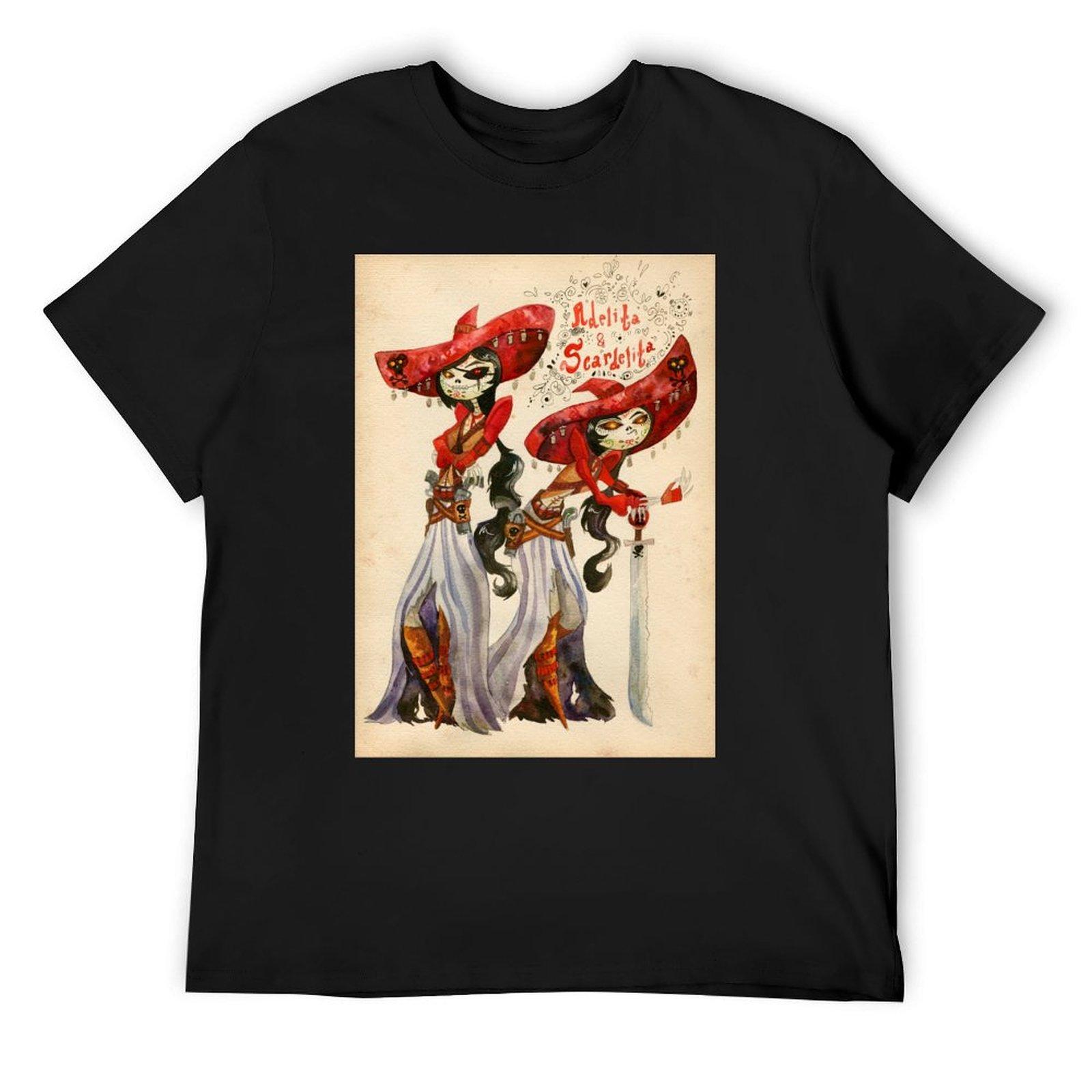 

Adelita and Scardelita T-Shirt man clothes shirts graphic tee plain t shirts men 4XL